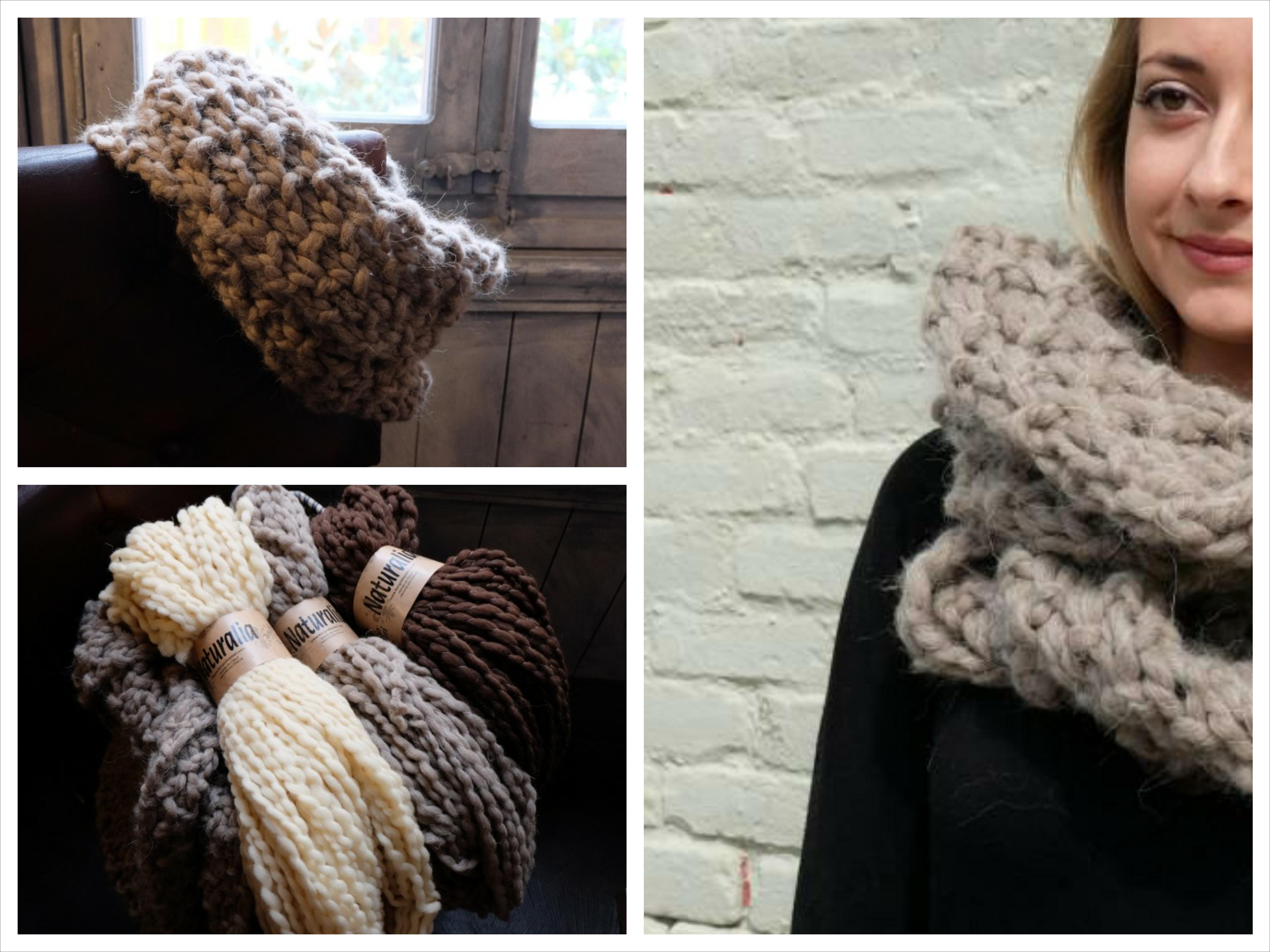 tejer con medias cuello bufanda infinita 100% lana ideas de regalo de Navidad